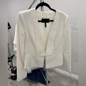 White BCBC Tuxedo Cropped Blazer